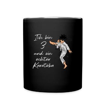 Ich bin 3 - Jungen Karate - Tasse einfarbig - Schwarz - Vorne