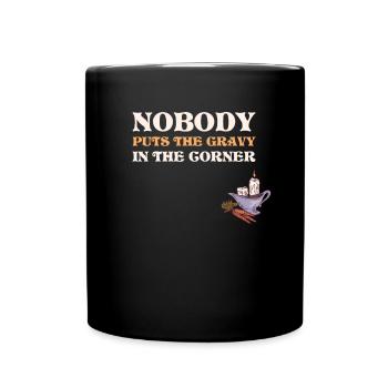 Gravy In The Corner Thanksgiving Gift - Full Colour Mug - black - Front