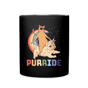 Purride Cat Katze Geschenk - Tasse einfarbig - Schwarz - Vorne