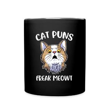 Cat Puns Freak Meowt Cat Gift - Full Colour Mug - black - Front