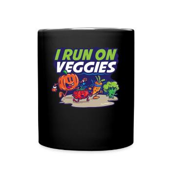 Je cours sur Veggies Vegan Cadeau - Mug uni - noir - Devant