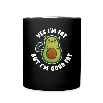 Yes In Fat But in Good Fat Avocado Gift - Full Colour Mug - black - Front