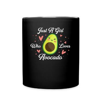 Just A Girl Who Loves Avocado Avocado Geschenk - Tasse einfarbig - Schwarz - Vorne