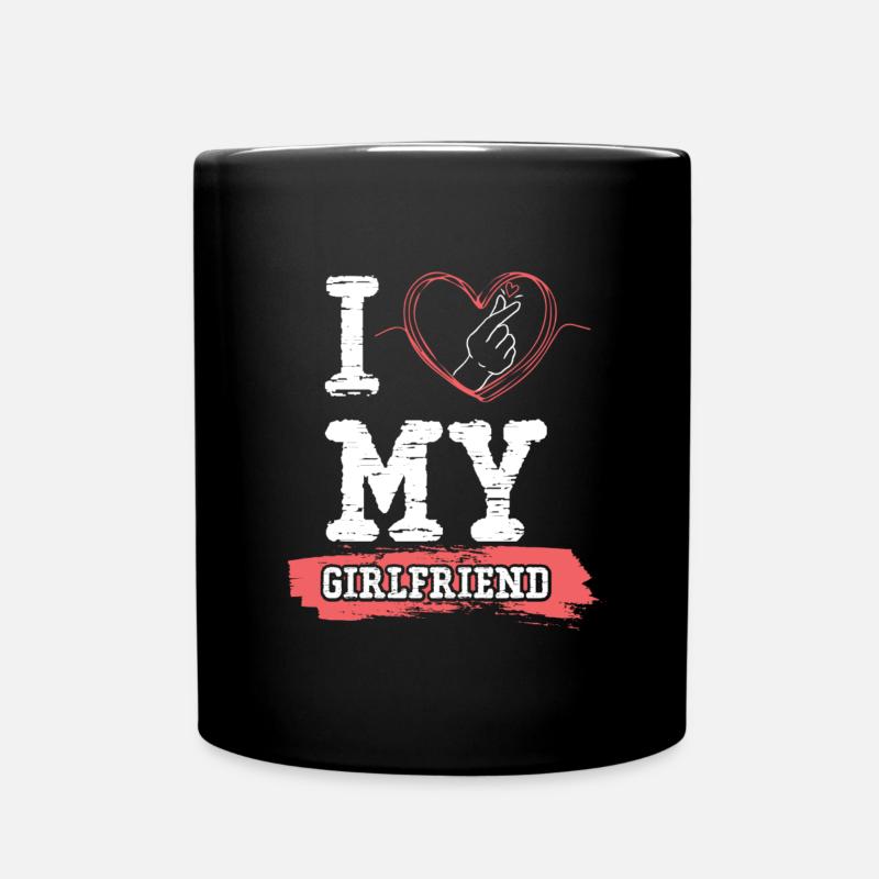 I love my girlfriend - Full Colour Mug - black