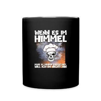 Himmel - keine glühende Kohlen - BBQ - Tasse einfarbig - Schwarz - Vorne