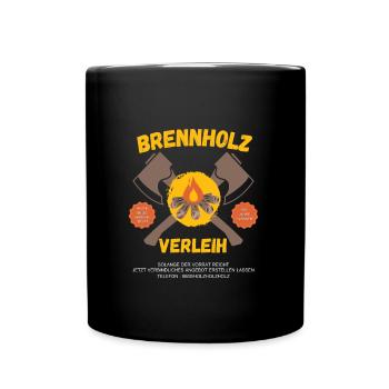 Feuerholz Verleih Brennholz Wald - Tasse einfarbig - Schwarz - Vorne