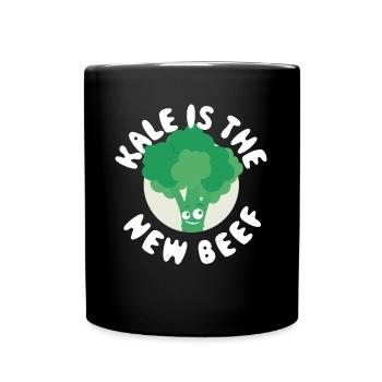 Kale Is The New Beef Vegan Geschenk - Tasse einfarbig - Schwarz - Vorne