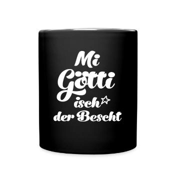 Mi Götti isch der bescht Patenonkel Schweiz - Tasse einfarbig - Schwarz - Vorne