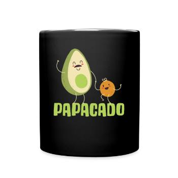 Papacado Avocado Geschenk - Tasse einfarbig - Schwarz - Vorne