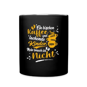 Kinderkrankenschwester brauch Kinder und Kaffee - Tasse einfarbig - Schwarz - Vorne