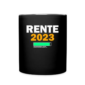 Rente 2023 Countdown Renteneintritt Ruhestand - Tasse einfarbig - Schwarz - Vorne