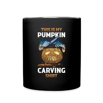 This Is My Pumpkin Carving Kürbis Geschenk - Tasse einfarbig - Schwarz - Vorne