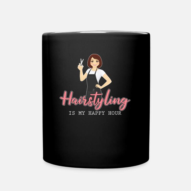 Friseur Hairstylist Spaß - Tasse einfarbig - Schwarz