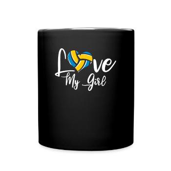 Volleyball Volleyball Joueur de volleyball Maman Love My Girl - Mug uni - noir - Devant