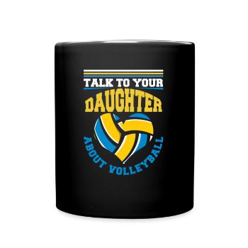 Volleyball Volleyballer Tochter - Tasse einfarbig - Schwarz - Vorne