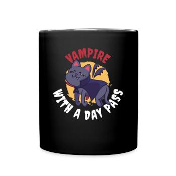 Vampire With A Day Pass Vampire Gift - Full Colour Mug - black - Front
