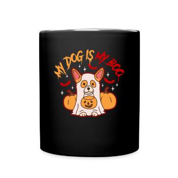 My Dog Is My Boo Geist Geschenk - Tasse einfarbig - Schwarz - Vorne