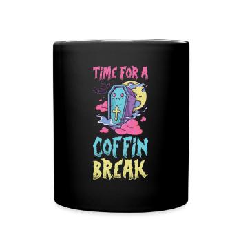 Time For A Coffin Break Vampir Geschenk - Tasse einfarbig - Schwarz - Vorne