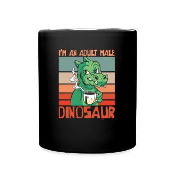 Dinosaurier Kaffee Erwachsener Dinosaurier - Tasse einfarbig - Schwarz - Vorne