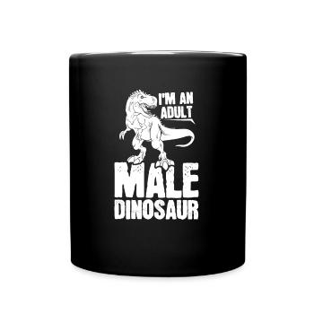 Dinosaurier Erwachsener Dinosaurier - Tasse einfarbig - Schwarz - Vorne