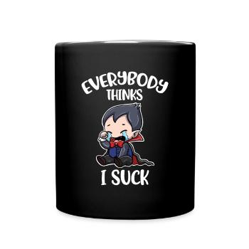 Tout le monde pense que je suce un cadeau de vampire - Mug uni - noir - Devant