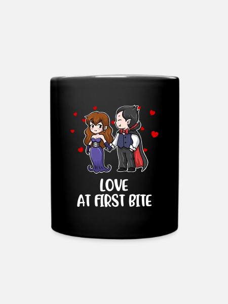 Vampire Love At First Bite Vampire Gift - Full Colour Mug - black