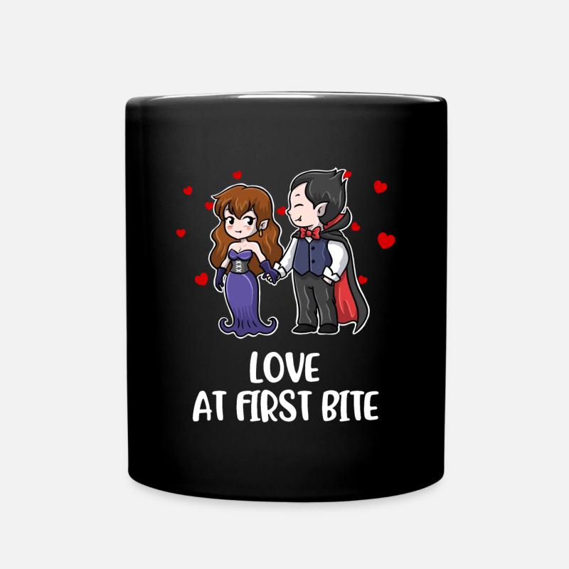 Vampire Love At First Bite Vampire Gift - Full Colour Mug - black