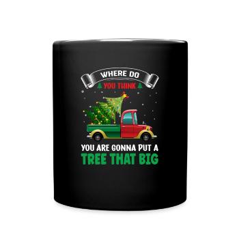 Noël avec conception d’arbre de Noël - Mug uni - noir - Devant