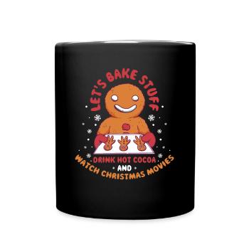 Lets Bake Stuff Drink Hot Cocoa Baking Gift - Full Colour Mug - black - Front
