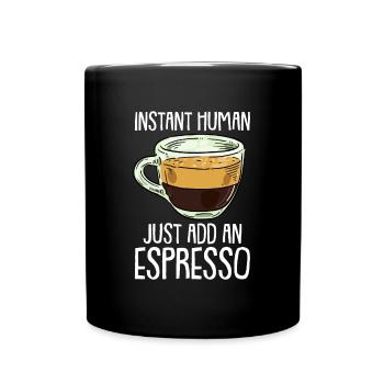 Kaffee Espresso Lustig - Tasse einfarbig - Schwarz - Vorne