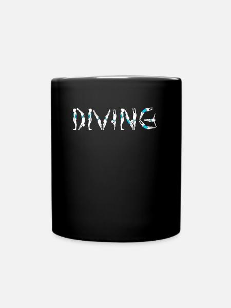 Diving Divers Persons - Full Colour Mug - black