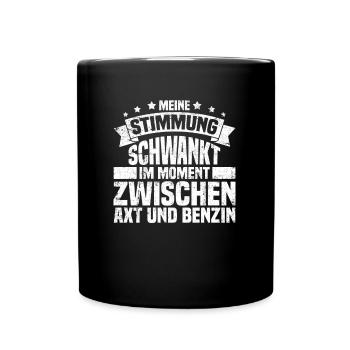 Schwarzer Humor Ironie - Tasse einfarbig - Schwarz - Vorne