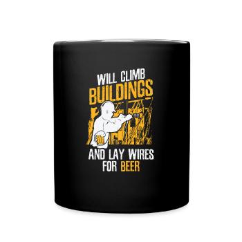 Electrician Electronics technician Construction electrician - Full Colour Mug - black - Front