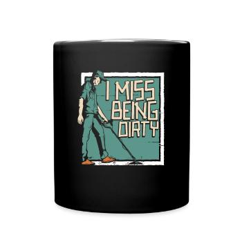 Prospectors Digging Treasure - Full Colour Mug - black - Front