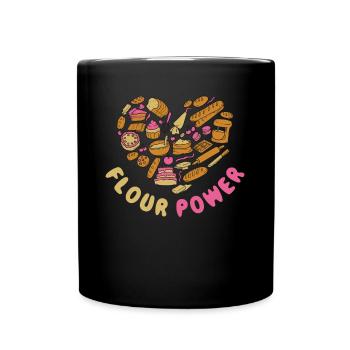 Flour Power Baking Gift - Full Colour Mug - black - Front