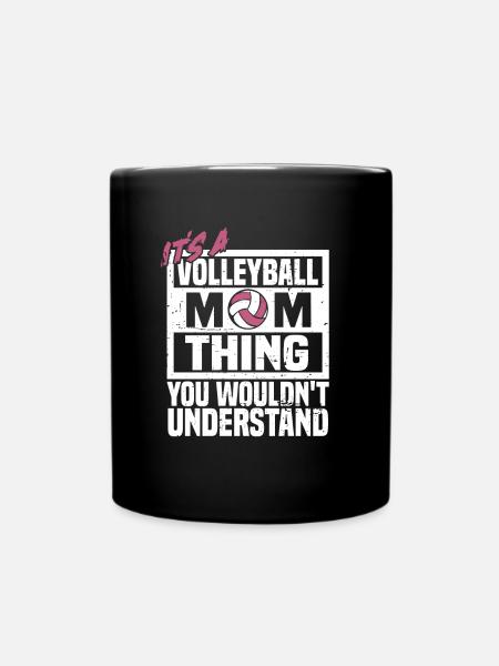 Volleyball Volleyballer Volleyball Mama - Tasse einfarbig - Schwarz