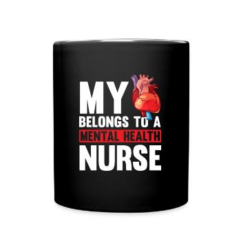 Krankenschwester - Tasse einfarbig - Schwarz - Vorne