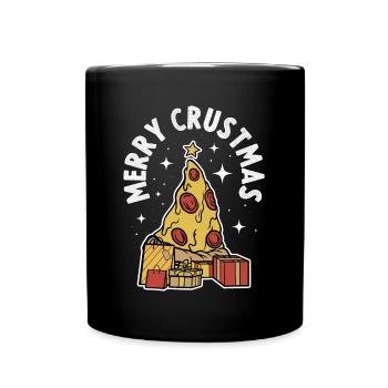 Pizza Christmas Weihnachtsessen Geschenk - Tasse einfarbig - Schwarz - Vorne
