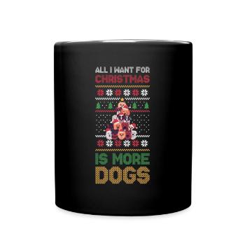 Christmas Dogs Hässlicher Weihnachtspulli Geschenk - Tasse einfarbig - Schwarz - Vorne
