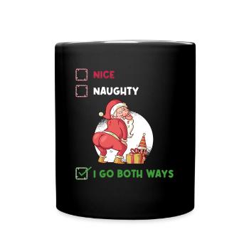 I Go Both Ways Naughty or Nice Gift - Full Colour Mug - black - Front