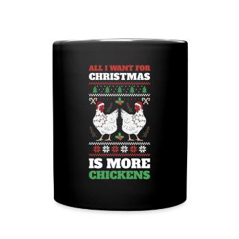 Xmas Chickens Hässlicher Weihnachtspulli Geschenk - Tasse einfarbig - Schwarz - Vorne