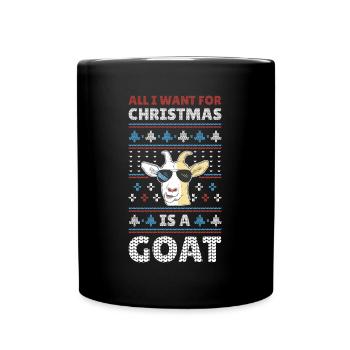Christmas Goat Hässlicher Weihnachtspulli Geschenk - Tasse einfarbig - Schwarz - Vorne