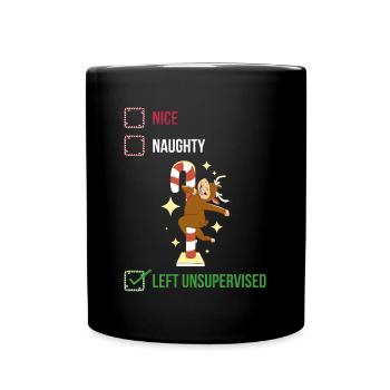 Left Unsupervised Unartig oder nett Geschenk - Tasse einfarbig - Schwarz - Vorne