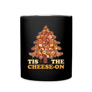 Cheesy Christmas Weihnachtsessen Geschenk - Tasse einfarbig - Schwarz - Vorne