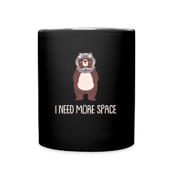 Grizzly Bear Brown Bear Astronaut I Need More Space - Full Colour Mug - black - Front