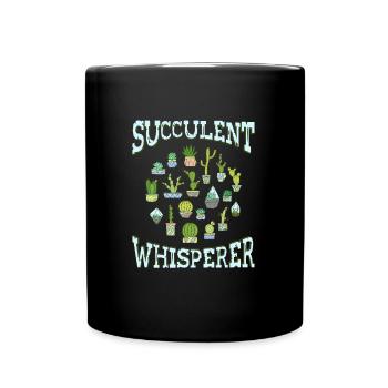 Kaktus Garten - Tasse einfarbig - Schwarz - Vorne