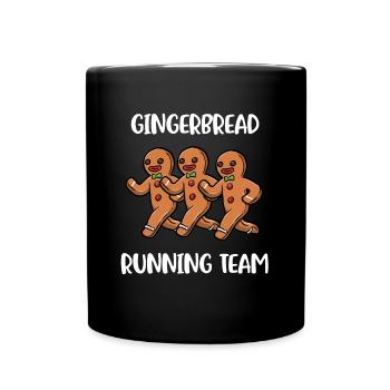 Gingerbread Man Running Team Keks Geschenk - Tasse einfarbig - Schwarz - Vorne