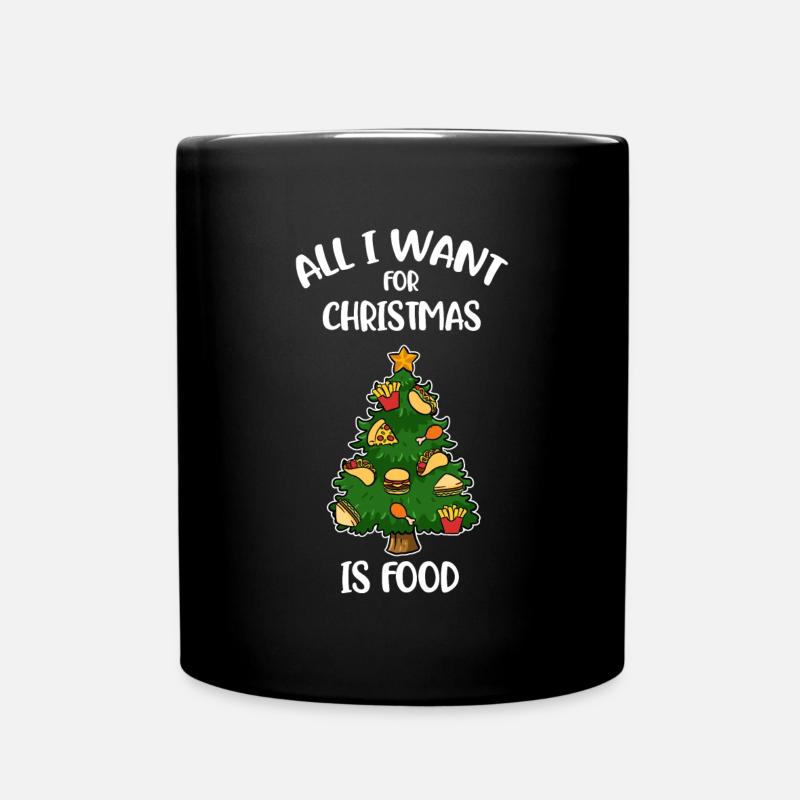 Christmas Food Weihnachtsessen Geschenk - Tasse einfarbig - Schwarz