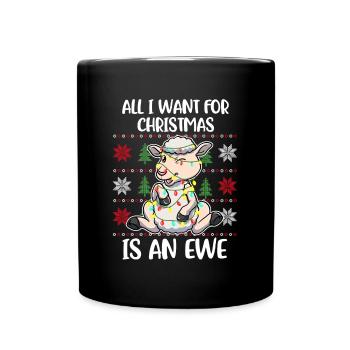 Christmas Ewe Hässlicher Weihnachtspulli Geschenk - Tasse einfarbig - Schwarz - Vorne