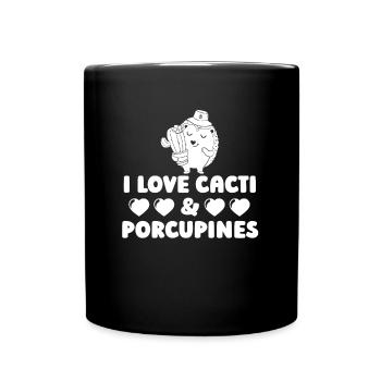 Porc-épic de jardin de cactus - Mug uni - noir - Devant